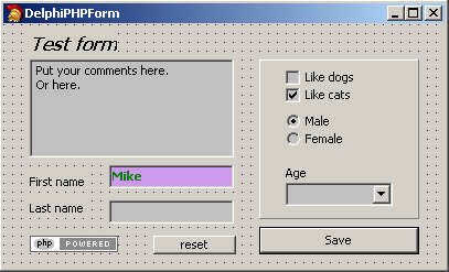 Form in design mode (Delphi IDE)